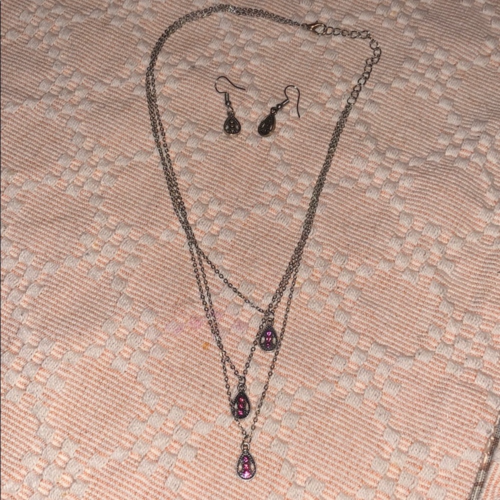 Two set of necklaces with matching earrings